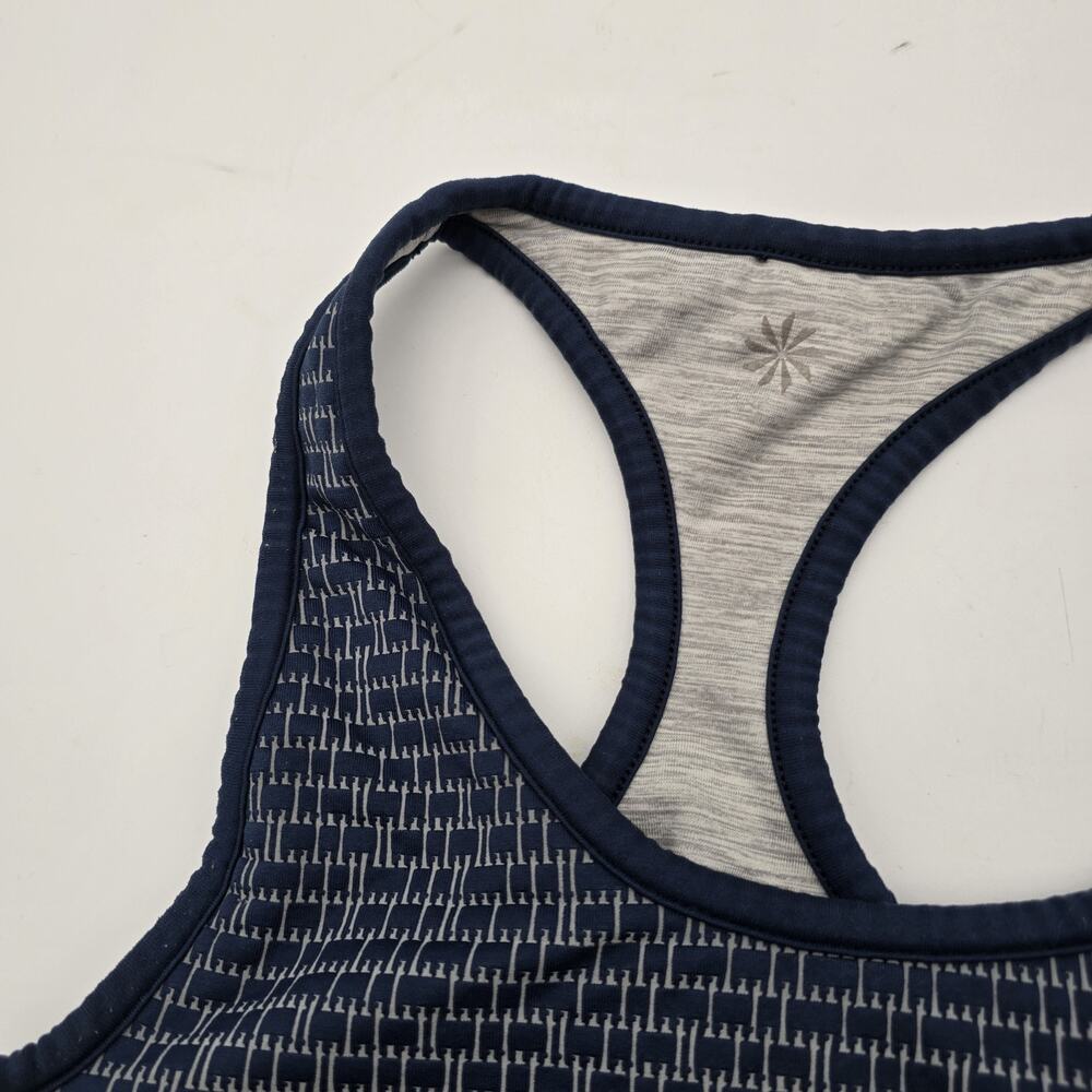 Athleta Sports Bra Womens Small Blue Gray Reversible Racerback Double Layer - Picture 3 of 11